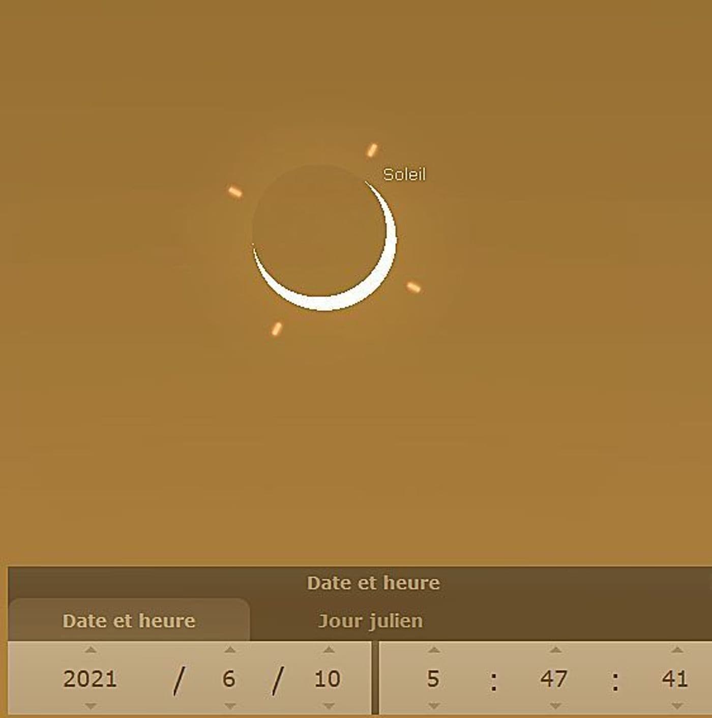 Éclipse partielle de soleil 10 juin 2021